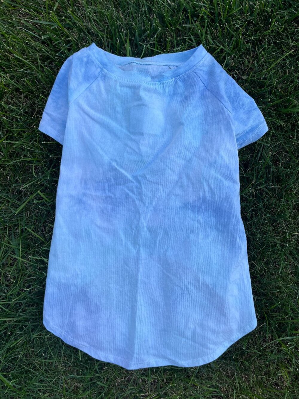 Pet Dog Large (25-50 lbs) Blue & Teal Random Tie-Dye Shirt